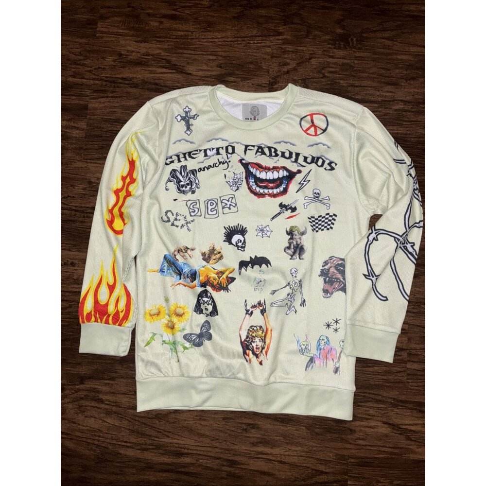 Rich Amiri Ghetto Fabulous Misprint Waffle Weave Long Sleeve Shirt Men’s Medium